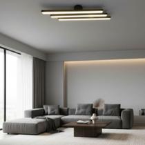 Plafon Arandela Led Triplo Minimalista Linear Sobrepor Luminária 50cm