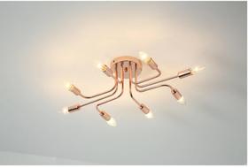 Plafon Aranha 8 Lamp. E14 - Rose Gold Metalico Dinâmica