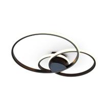 Plafon Arco Ring Anel Triplo Led 3000k Preto SL ILuminação