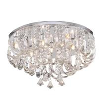 Plafon argolas de cristal transparente,7 lampadas