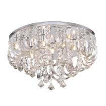 Plafon argolas de cristal transparente,7 lampadas