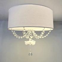 Plafon Bailarina Branco 30x15 Com Cristal 2 Em 1