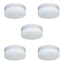 Plafon Belle Redondo 29cm Vidro Leitoso 3 Lamp. E-27 Max 60w Base Branco 05 Unidades