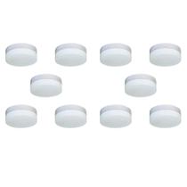 Plafon Belle Redondo 29cm Vidro Leitoso 3 Lamp. E-27 Max 60w Base Branco 10 Unidades