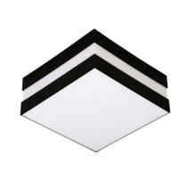 Plafon Bilbao Preto 1 Lâmpada 18x18cm Tualux