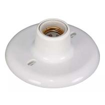 Plafon Bocal Soquete Cerâmica Sobrepor Branco E-27