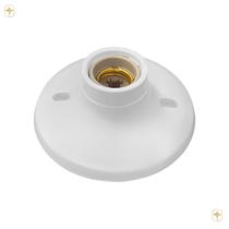 Plafon Bocal Soquete Porcelana Lâmpada E27 Branco Luminarte