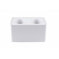 Plafon box duplo zeus gu10 2xmr16 metal branco