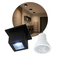 Plafon Box Lexy Sobrepor Luminária Teto 1 Facho Gu10 Externo + LED MR16 Luz Fria St3070 - Preto Plafon Box Lexy Sobrepor Luminária Teto 1 Facho Gu10 Externo + LED MR16 Luz Fria St3070 - Preto