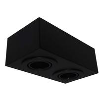 Plafon Box Preto Retangular 22x12cm 2 Lâmpadas GU10 Bonin