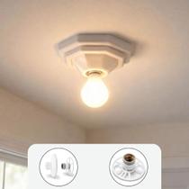 Plafon Branco Luminária Plafonier Pirâmide Paflon De Teto Sobrepor Lâmpada Led Soquete E27 Bocal Porcelana Bivolt 100w Sala Quarto Garagem Banheiro Plafon Branco Luminária Plafonier Pirâmide Paflon De Teto Sobrepor Lâmpada Led Soquete E27 Bocal Porcelana Bivolt 100w Sala Quarto Garagem Banheiro