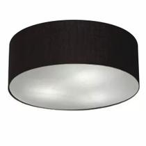 Plafon Cilíndrico Md-3006 Cúpula em Tecido 60x15cm Preto - Bivolt Plafon Cilíndrico Md-3006 Cúpula em Tecido 60x15cm Preto - Bivolt