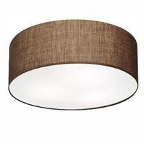 Plafon Cilíndrico Md-3019 Cúpula em Tecido 80x15cm Café - Bivolt Plafon Cilíndrico Md-3019 Cúpula em Tecido 80x15cm Café - Bivolt