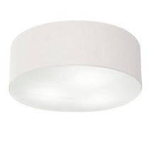 Plafon Cilíndrico Md-3049 Cúpula em Tecido 70x15cm Branco - Bivolt - Lustres Vivare