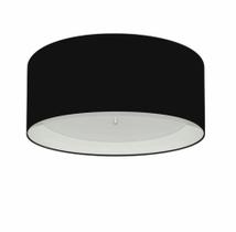 Plafon Cilíndrico Md-3161 Cúpula em Duplo Tecido 50x25cm Preto / Branco - Bivolt