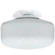 Plafon Colonial Aluminio Branco Drops Leitoso Boca 10 Retrô