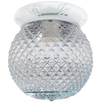 Plafon Colonial Aluminio Branco Globo Bico de Jaca Transpar Plafon Colonial Aluminio Branco Globo Bico de Jaca Transpar