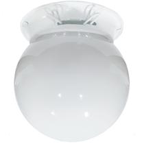 Plafon Colonial Aluminio Branco Globo Leitoso 10x15 Retrô Plafon Colonial Aluminio Branco Globo Leitoso 10x15 Retrô