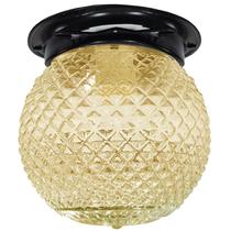 Plafon Colonial Aluminio Preto Globo Bico de Jaca Ambar Plafon Colonial Aluminio Preto Globo Bico de Jaca Ambar