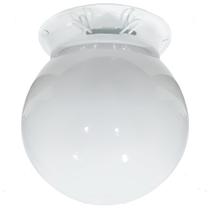 Plafon Colonial Chapa Branco Globo Leitoso 10x20 Retrô
