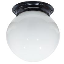 Plafon Colonial Chapa Preto Globo Leitoso 10x20 Retrô