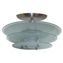 Plafon com 03 Vidros - Para 01 Lâmpada - Vidro Redondo Branco