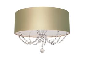 Plafon Com Cristal Legítimo 40cm Cúpula Cor Bronze