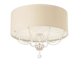 Plafon Coroa Com Cristal 30X15Cm Cáqui