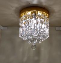 Plafon Cristal D. 20x20 base dourada