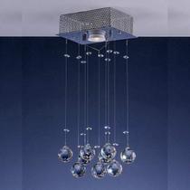 Plafon Cristal para 1 Lâmpada Gu10 Retangular Cristal Ball Bronzearte