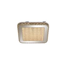 Plafon Cristal Transparente Espelhado 28cm Led 12W 3000K