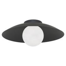 Plafon Cuia Preto (D)25cm Vidro Opalino CUI1PS01PT025