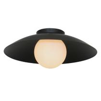Plafon Cuia Preto (D)50cm Vidro Opalino CUI1PS01PT050