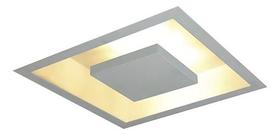 Plafon De Embutir Luz Indireta Alumínio Com Lâmpada 50x50CM