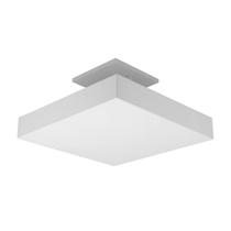 Plafon De Luz Indireta Sobrepor 45x45cm Para 4 Lâmpadas E27 Branco Com Haste