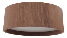 Plafon de Madeira Redondo 60cm com 5 Bocais E27 Cor Imbuia Luminária de teto