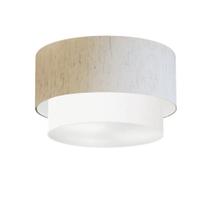 Plafon de Sobrepor Cilíndrico SP-3045 Cúpula Cor Linho Bege Branco