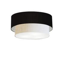 Plafon de Sobrepor Cilíndrico SP-3062 Cúpula Cor Preto Linho Bege