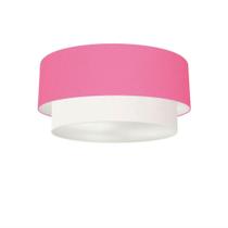 Plafon de Sobrepor Cilíndrico SP-3062 Cúpula Cor Rosa Bebê Branco