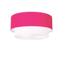 Plafon de Sobrepor Cilíndrico SP-3062 Cúpula Cor Rosa Pink Branco