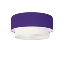 Plafon de Sobrepor Cilíndrico SP-3062 Cúpula Cor Roxo Branco