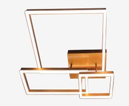 Plafon de Sobrepor Moderno Quadrados Dourado Escovado Led 85W 3200K Bivolt Plafon de Sobrepor Moderno Quadrados Dourado Escovado Led 85W 3200K Bivolt