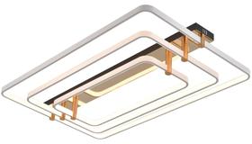 Plafon de Sobrepor Moderno Retangular Branco e Dourado Led 162W 3200K Bivolt