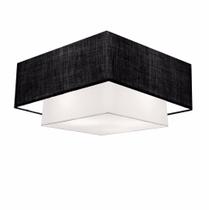 Plafon de Sobrepor Quadrado SP-3018 Cúpula Cor Preto Branco