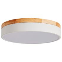 Plafon de Sobrepor Redondo Branco Estilo Madeira 40cm Led 25W 3 em 1 Bivolt 16123-PL Plafon de Sobrepor Redondo Branco Estilo Madeira 40cm Led 25W 3 em 1 Bivolt 16123-PL