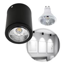 Plafon de Sobrepor Redondo Foco Fixo Preto + LED AR70 Br. Frio ST2951 Plafon de Sobrepor Redondo Foco Fixo Preto + LED AR70 Br. Frio ST2951