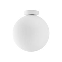 Plafon De Sobrepor Vidro Metal Branco 30cm Ball
