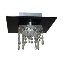 Plafon de Vidro com Cristal para 01 Lâmpada - Aceita Lâmpada de LED - Preto Plafon de Vidro com Cristal para 01 Lâmpada - Aceita Lâmpada de LED - Preto