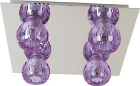 Plafon Demeter Quádruplo Cristal Lilás Redondo Para Led
