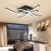 Plafon Design Curvo, 28w, Com 4 Hastes, Luz Amarela 3000K, Preto, LexLight